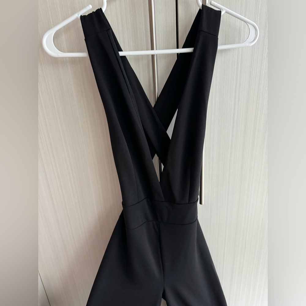 Black Deep V Jumpsuit